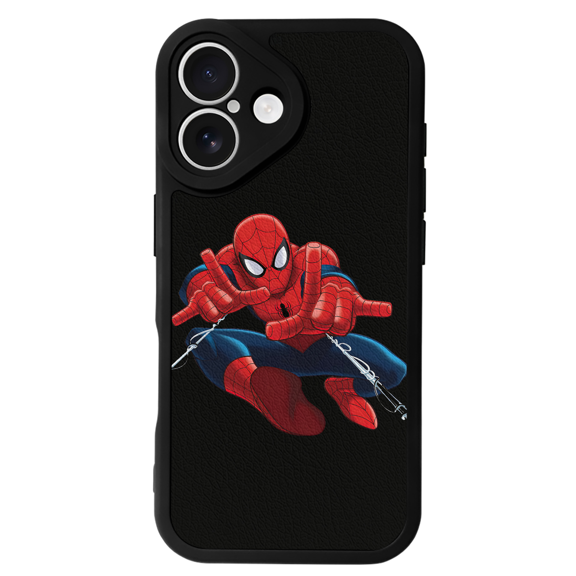 （画像用） Spider Man スパイダーマン 【iPhone 16シリーズ対応】シリコンスマホケース（レザー調） 材質：シリコン